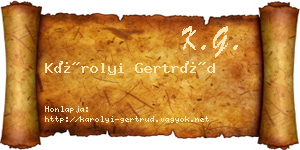 Károlyi Gertrúd névjegykártya